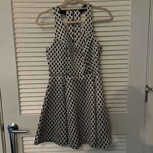 Gold and navy razor back dress